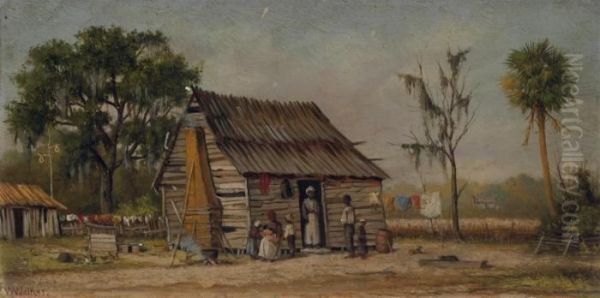 Cabin Oil Painting by William Aiken Walker