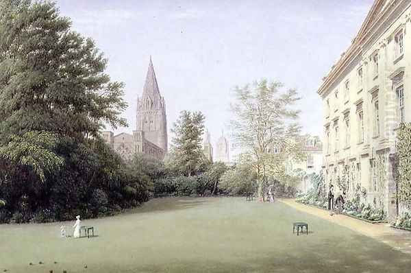 The Garden and Fellows Building of Corpus Christi College, Oxford Oil Painting by William Turner