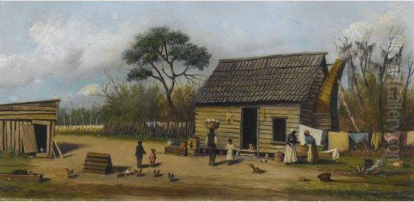 Farm Yard Oil Painting by William Aiken Walker