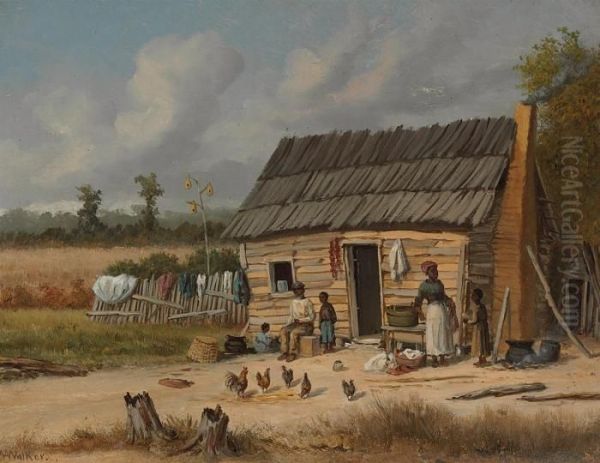 Sharecroppers In The Yard Oil Painting by William Aiken Walker