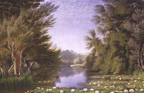 Water Lillies on the Cherwell Oil Painting by William Turner