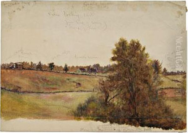 Richard Creal's House, View Looking East Hardin Co. Kentucky Oil Painting by William Aiken Walker