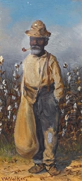 Cotton Pickers, A Pair Oil Painting by William Aiken Walker