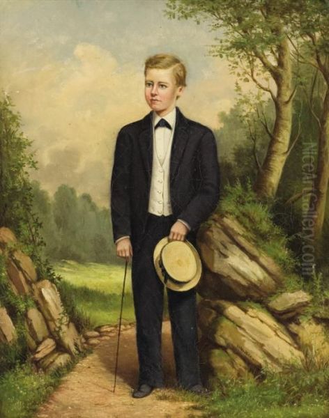 Portrait Of A Boy Oil Painting by William Aiken Walker