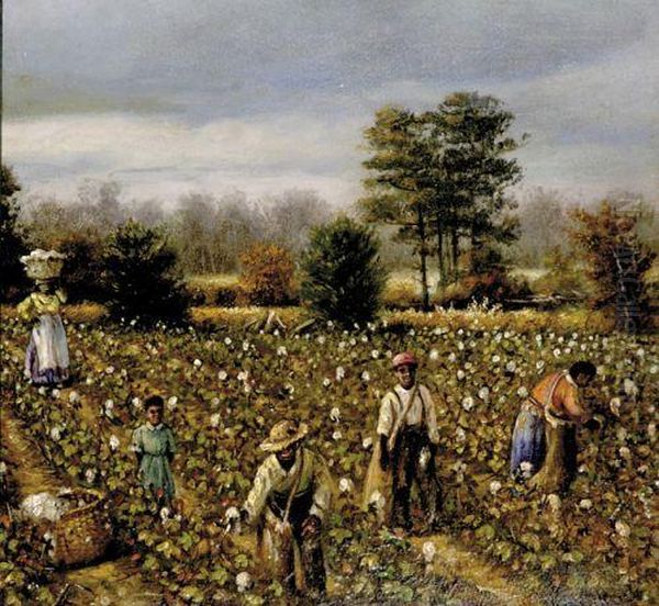 Pickin Cotton Oil Painting by William Aiken Walker