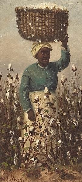 Cotton Picking Oil Painting by William Aiken Walker