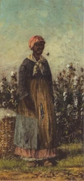 Male And Female Cotton Pickers Oil Painting by William Aiken Walker