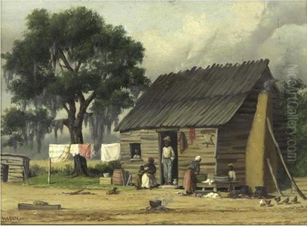 A South Carolina Cabin Oil Painting by William Aiken Walker