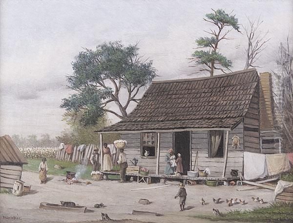 Cabin Scene Oil Painting by William Aiken Walker