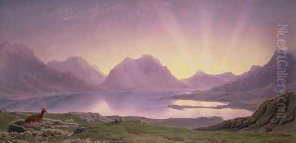 The Dawn, Loch Torridon Oil Painting by William Turner