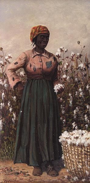 Female Cotton Picker Oil Painting by William Aiken Walker