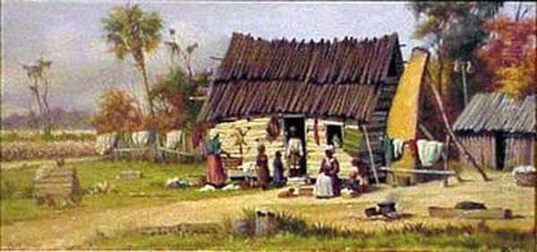 Family At The Shanty Oil Painting by William Aiken Walker