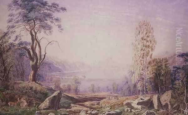 Loch Garry, Invernesshire, Autumn 1856 Oil Painting by William Turner