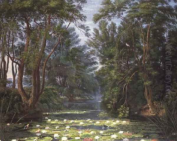 Cherwell Waterlilies Oil Painting by William Turner