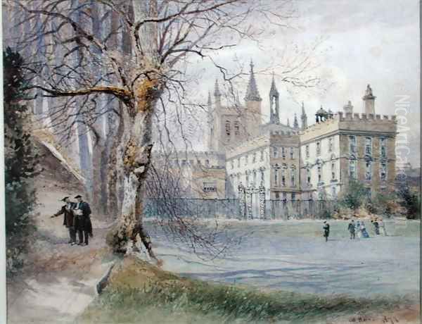 Garden Quadrangle at New College, Oxford, c.1840 Oil Painting by William Turner