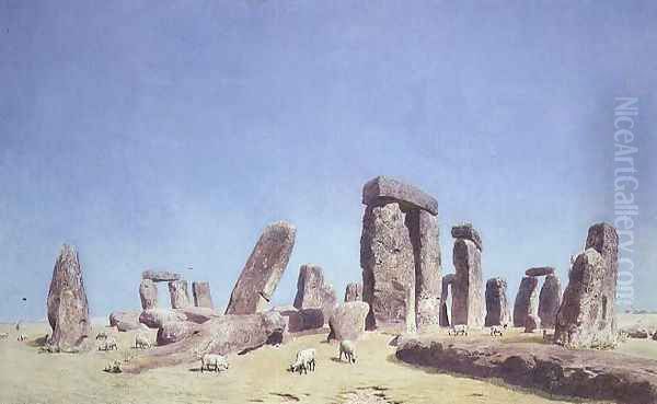 Sheep at Stonehenge Oil Painting by William Turner