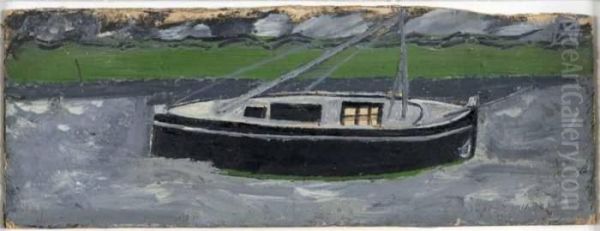 Tugboat Oil Painting by Alfred Wallis