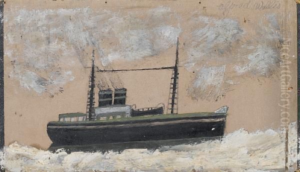 Steamship Oil Painting by Alfred Wallis