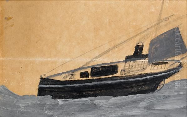 Fishing Boat Oil Painting by Alfred Wallis