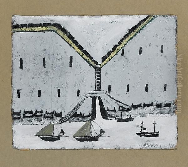 The Dock Gates Oil Painting by Alfred Wallis