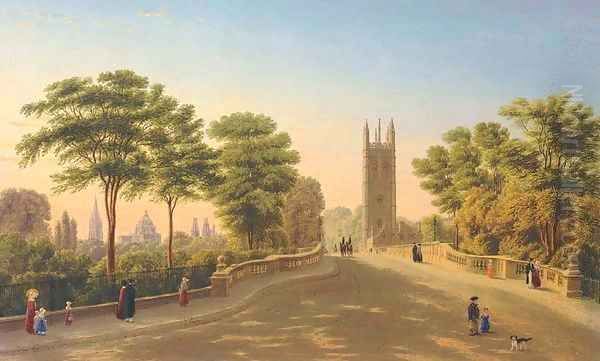 Magdalen Bridge and College, Oxford Oil Painting by William Turner