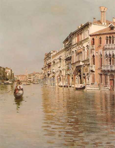 On The Grand Canal Oil Painting by Raffaele Tafuri