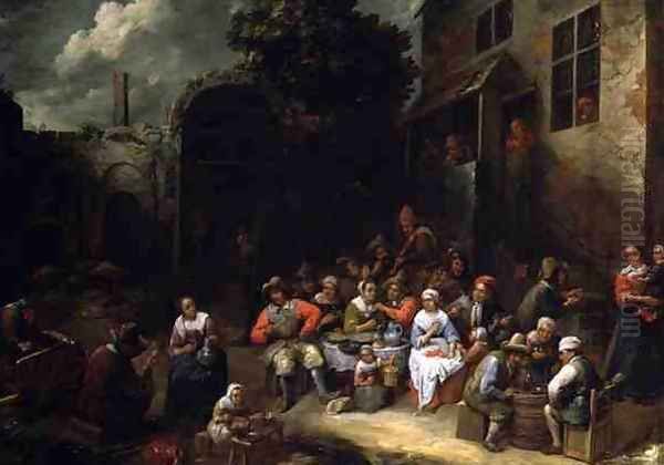 Village Feast Oil Painting by Gillis van Tilborgh