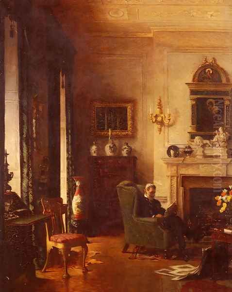 The Grey Drawing-Room Oil Painting by Albert Chevallier Tayler