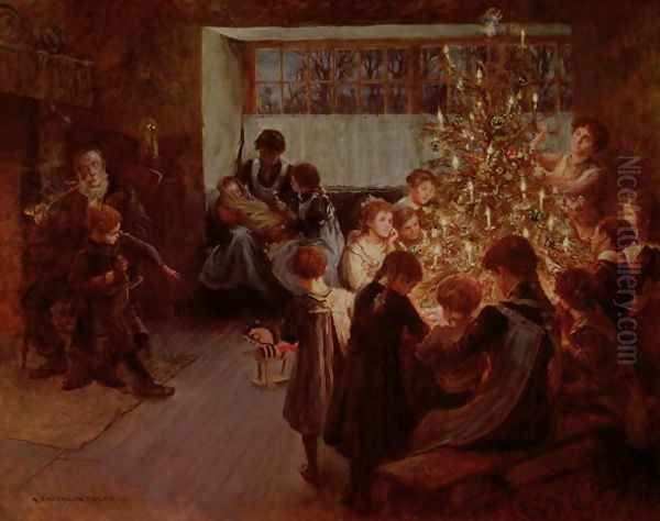 The Christmas Tree, 1911 Oil Painting by Albert Chevallier Tayler