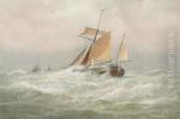 Shipping Oil Painting by George Stanfield Walters