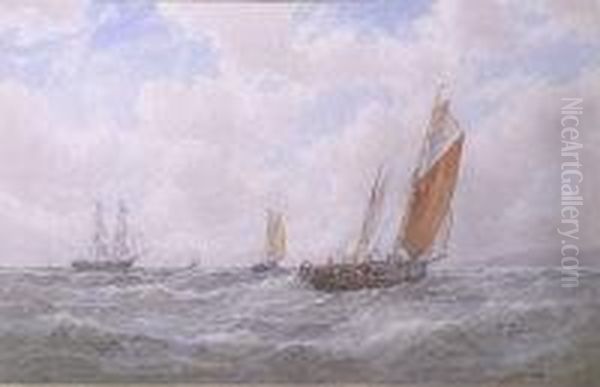 On Summer Seas Off The Norfolk Coast Oil Painting by George Stanfield Walters