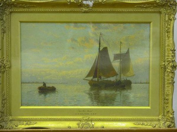 On The Maas Oil Painting by George Stanfield Walters