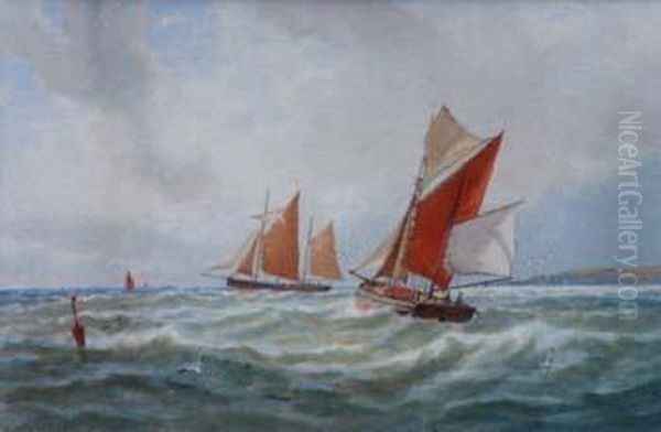 Coastal Scene With Shipping Oil Painting by George Stanfield Walters