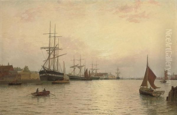 Timber Ships Off Yarmouth Oil Painting by George Stanfield Walters