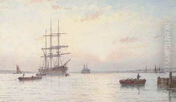 Sunset On Southampton Water Oil Painting by George Stanfield Walters