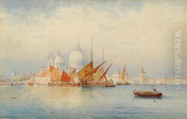 A Venetian Lagoon Oil Painting by George Stanfield Walters