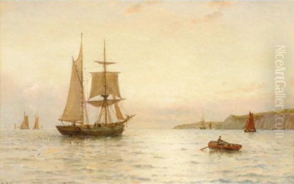 Port Enyon Bay, South Wales; Off The Yorkshire Coast Oil Painting by George Stanfield Walters