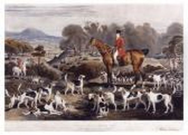 Ralph John Lambton, Esqr., His Horseundertaker, 
And Hounds Oil Painting by James Ward