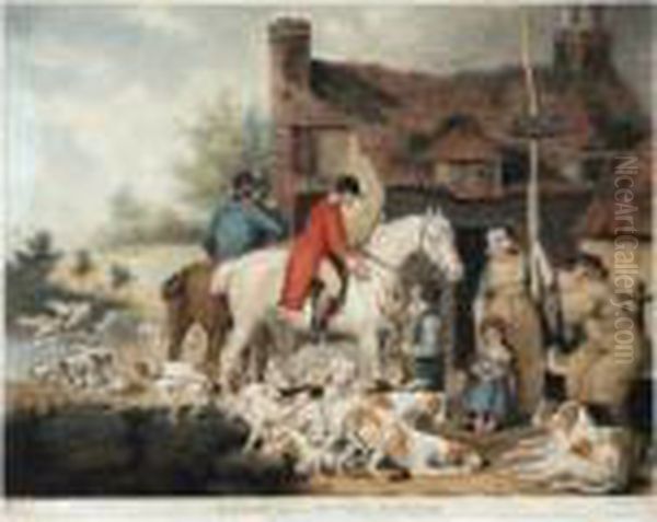 Outside Of A Country Alehouse Oil Painting by James Ward