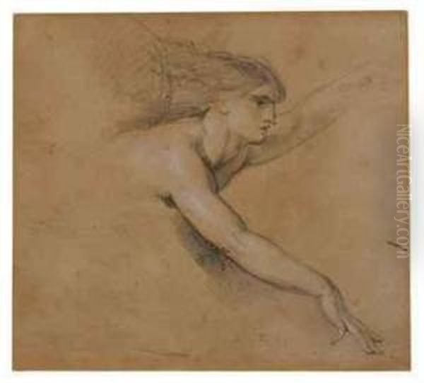 Study Of An Angel For The Pool Of Bethesda Oil Painting by James Ward