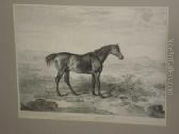 'doctor Syntax', A Horse In A 
Landscape, Together With Another 'primrose And Foal' In A Stable Oil Painting by James Ward