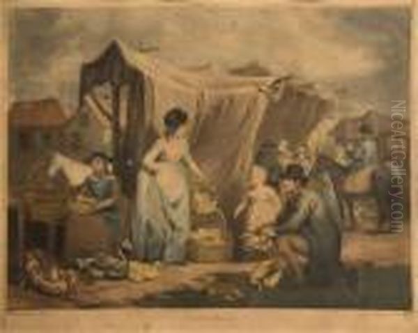 Poultry Market Oil Painting by James Ward