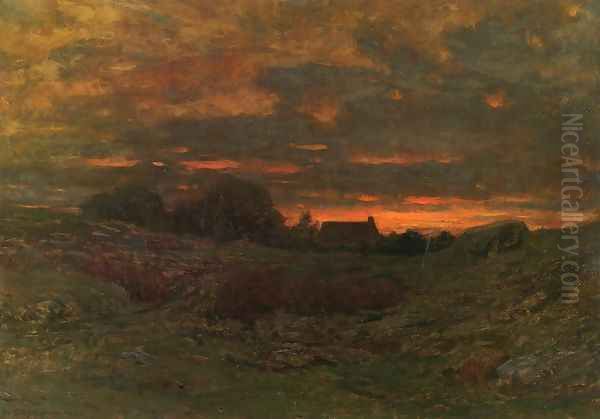 End of Day Oil Painting by Dwight William Tryon