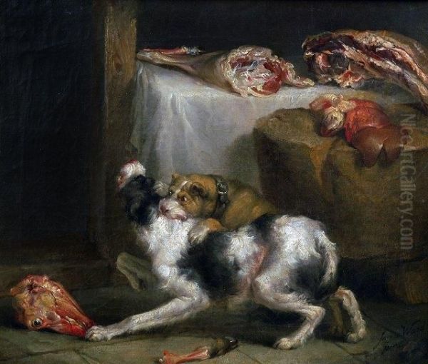 The Dog Fight Oil Painting by James Ward