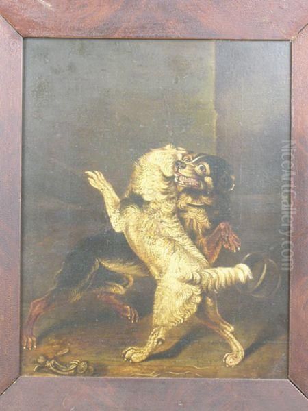 Two Dogs Fighting Oil Painting by James Ward