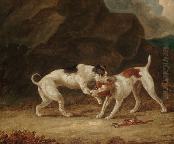 Competing For The Bone Oil Painting by James Ward