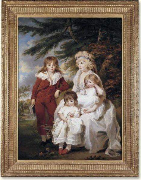 Family Portrait Of The Hon. Juliana Talbot Mrs. Michael Bryan Oil Painting by James Ward