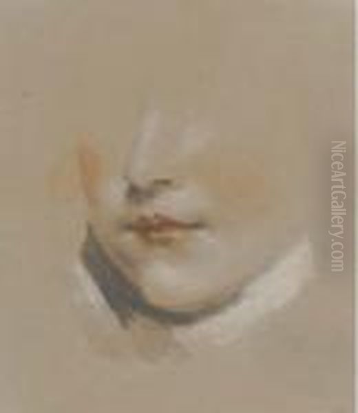 Study Of The Head Of A Boy Oil Painting by James Ward