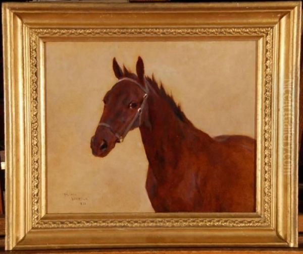 Portrait Of A Horse Oil Painting by Arthur Wardle