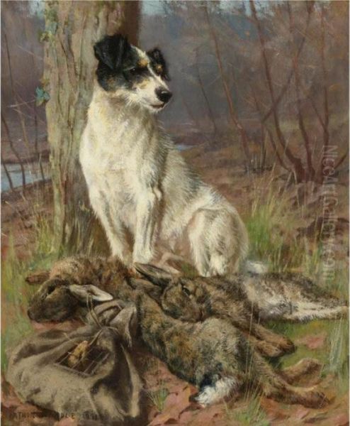 The Proud Terrier, His Day's Bag Oil Painting by Arthur Wardle